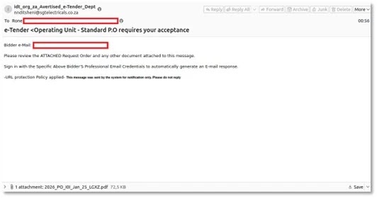 توصيل بريد إلكتروني للتصيد الاحتيالي (المصدر - Forcepoint)